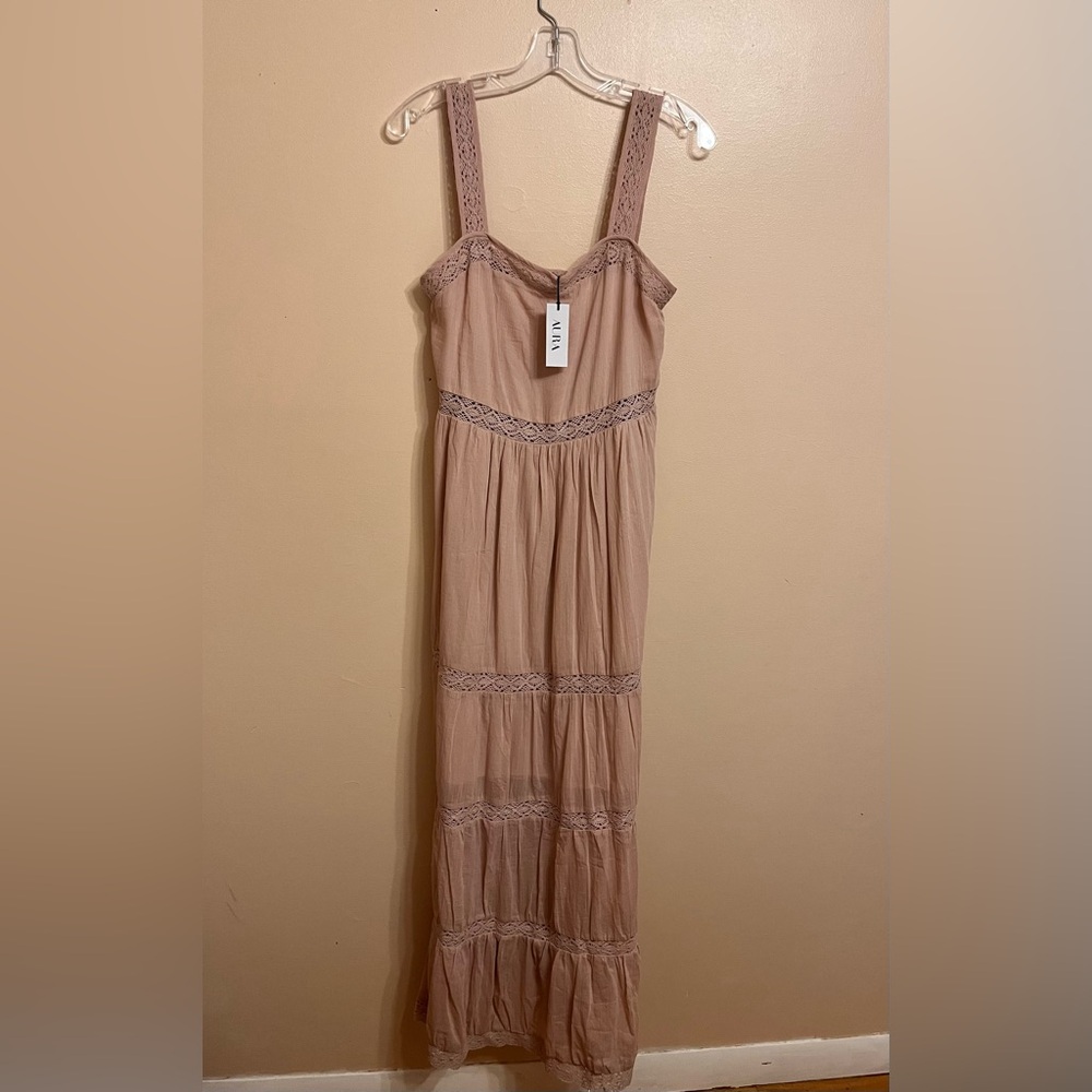 Aura the label neutral/blush pink maxi dress